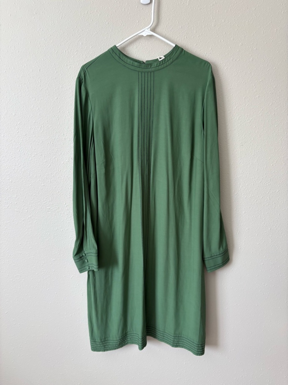 Boden Long Sleeve Green Shift Dress